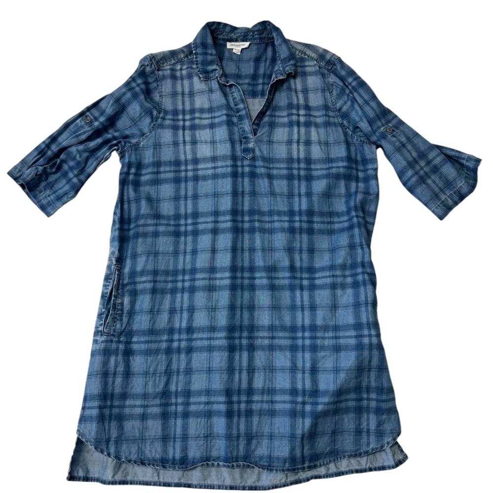 Beachlunchlounge Plaid Denim Dress